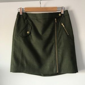j Crew wool army green skirt